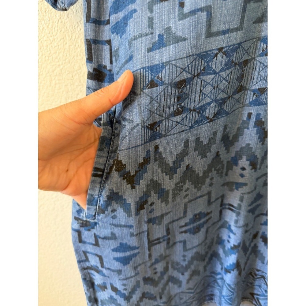 Philosophy Womens Aztec Print Chambray Shirt Dressβ Tencel Blue Size S - Picture 8 of 14